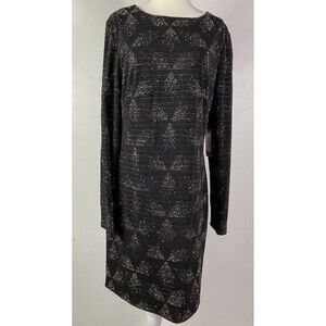 Vince Camuto Shimmer After 5 Cocktail Dress Sparkly Elegant Black Gold size 12